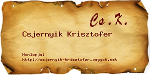 Csjernyik Krisztofer névjegykártya