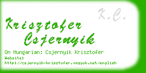 krisztofer csjernyik business card